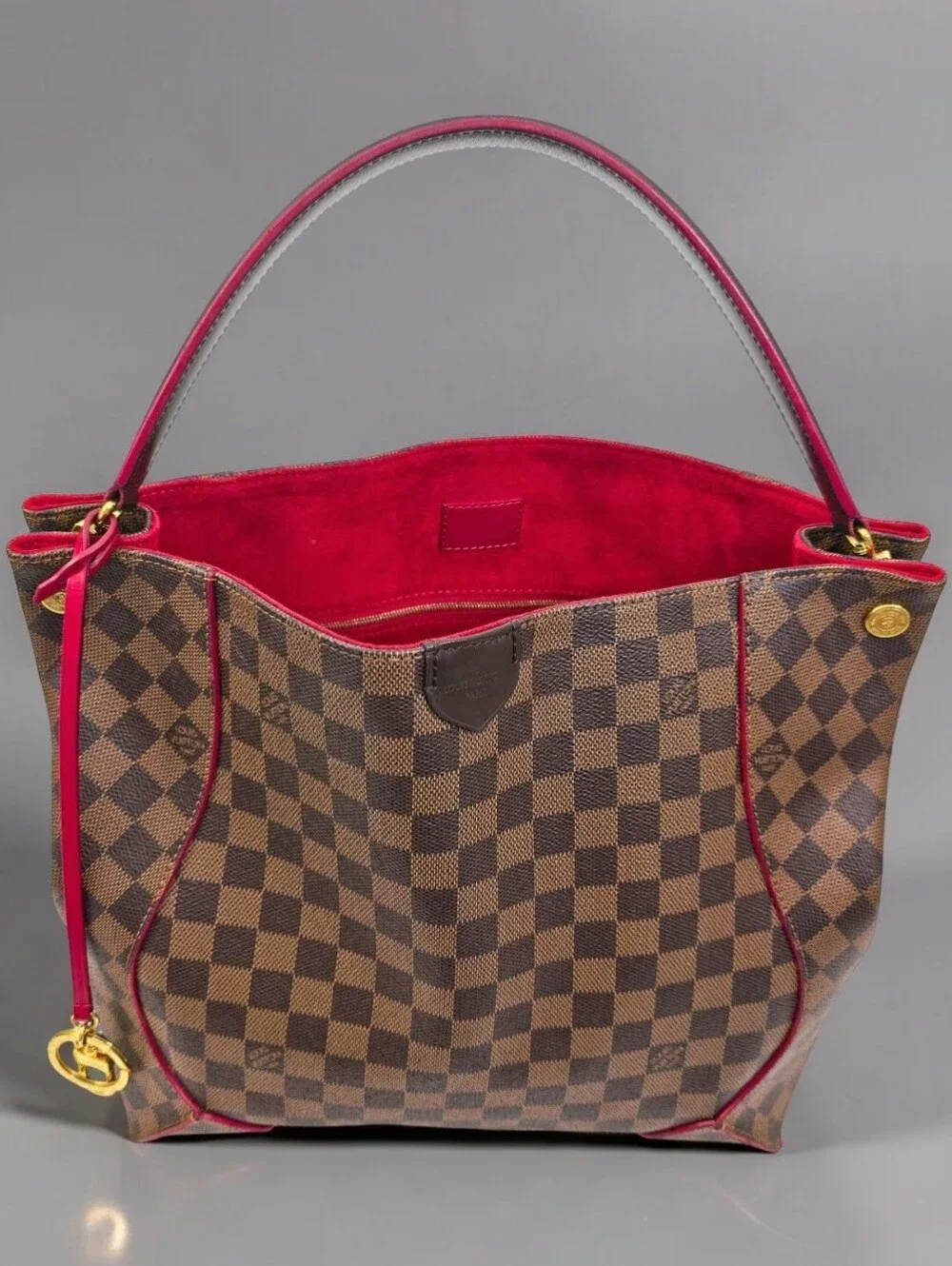 Louis Vuitton Caissa Hobo Damier Ebene Canvas Shoulder Bag